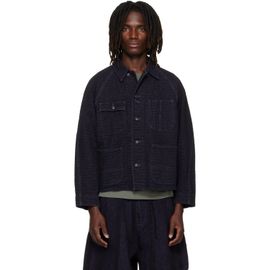 NEEDLES NEEDLES Black Crocodile Jacquard Short Denim Jacket