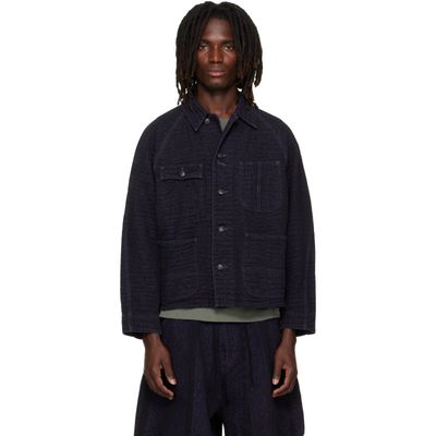 NEEDLES NEEDLES Black Crocodile Jacquard Short Denim Jacket