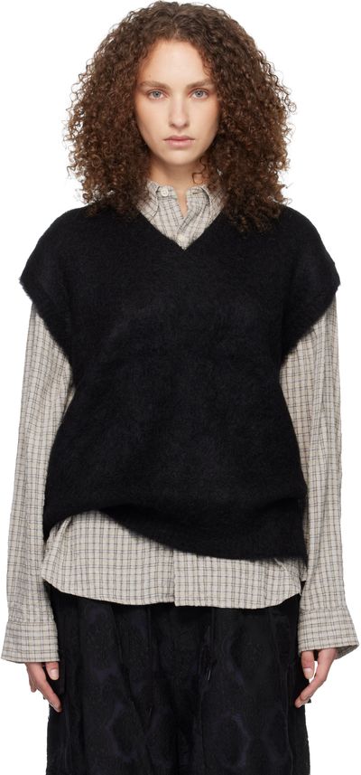 NEEDLES NEEDLES Black Mohair Knit Vest