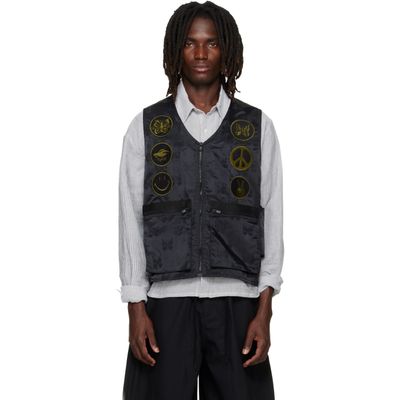 NEEDLES NEEDLES Black Papillon Jacquard Radio Vest