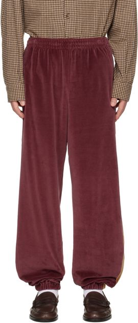 NEEDLES NEEDLES Burgundy Side Line Sweatpants