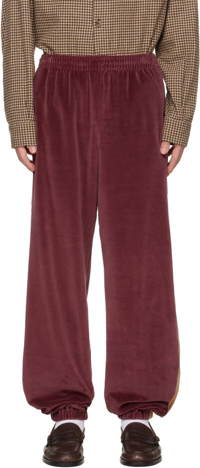 NEEDLES NEEDLES Burgundy Side Line Sweatpants
