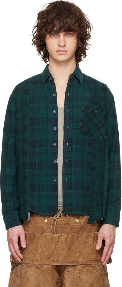 NEEDLES NEEDLES Green Flannel 7 Cuts Shirt