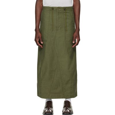 NEEDLES NEEDLES Khaki Back Sateen String Fatigue Skirt