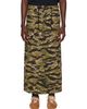 NEEDLES NEEDLES Khaki Cotton Ripstop Camo String Fatigue Skirt - 1