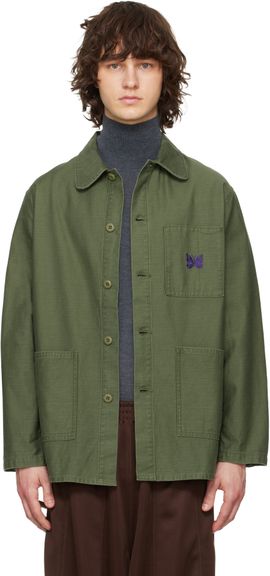 NEEDLES NEEDLES Khaki Coverall Reversed Sateen Shirt