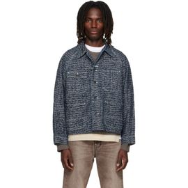 NEEDLES NEEDLES Navy Crocodile Jacquard Short Denim Jacket