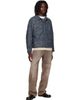 NEEDLES NEEDLES Navy Crocodile Jacquard Short Denim Jacket - 4