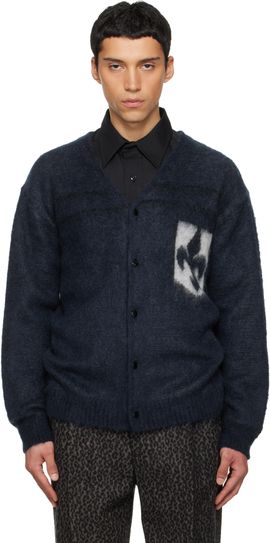 NEEDLES NEEDLES Navy Mohair Emblem Cardigan