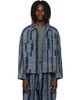 NEEDLES NEEDLES Navy Python Jacquard Short Denim Jacket - 1
