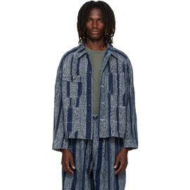 NEEDLES NEEDLES Navy Python Jacquard Short Denim Jacket