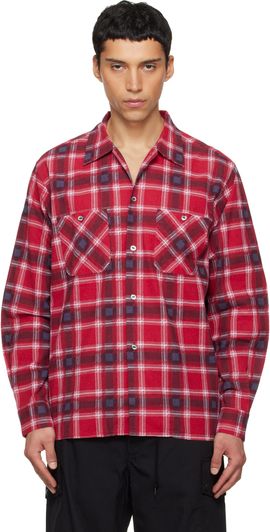 NEEDLES NEEDLES Red One-Up Printed Flannel Shirt