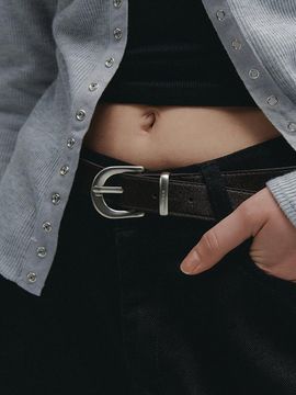 Neev 25mm Basic Round Buckle Belt (Brown)