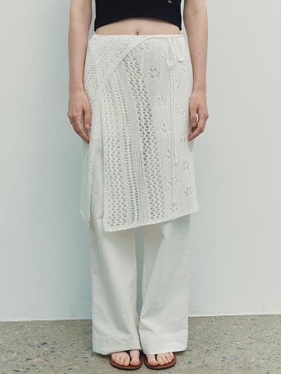 Neev Airy Mesh Layered Wrap Skirt