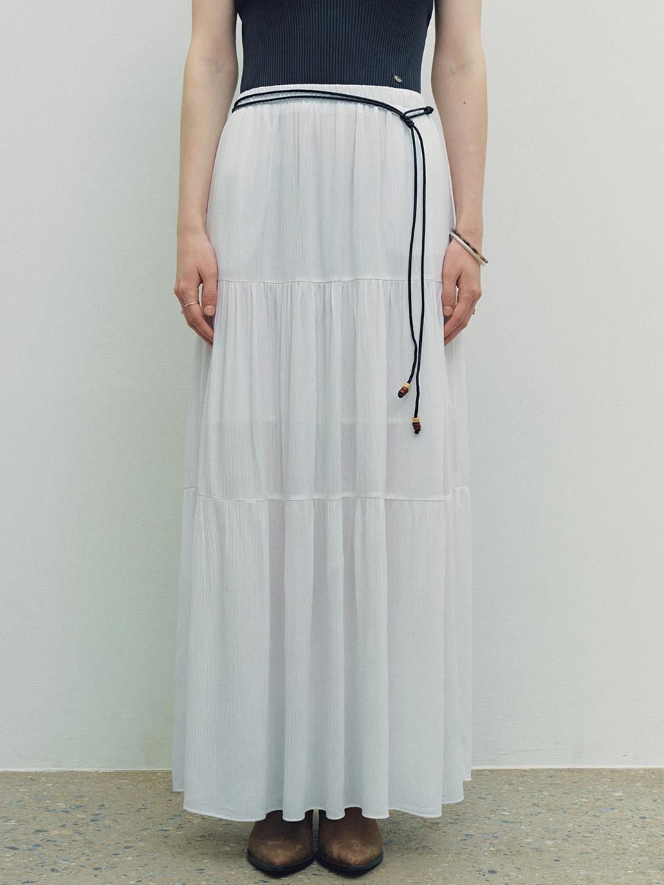 Neev Frill Cancan Maxi Skirt_White