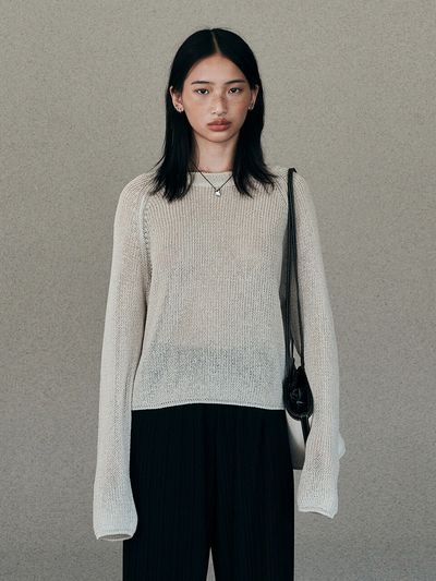 Neev Round Neck Raglan Sleeve Pullover_Beige