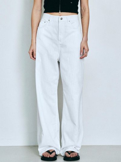 Neev Slub Texture Wide Denim Pants