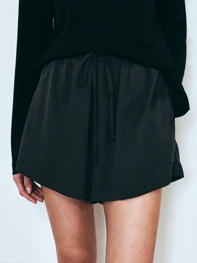 Neev Soft Tencel Flare Banding Shorts (Charcoal)
