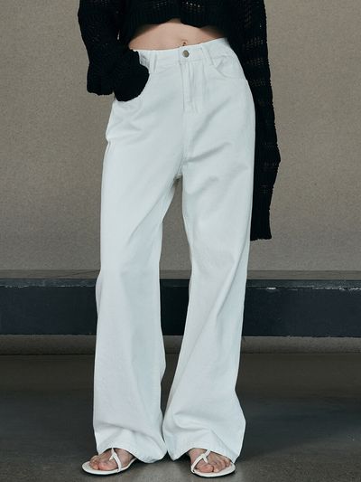 Neev White Wide Denim Pants