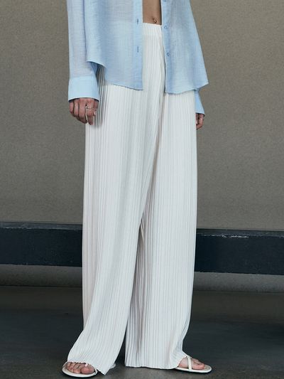 Neev Wide Pleats Banding Pants