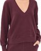 Negative Negative Waffle Knit Deep V Pullover Garnet - 1