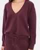 Negative Negative Waffle Knit Deep V Pullover Garnet - 2