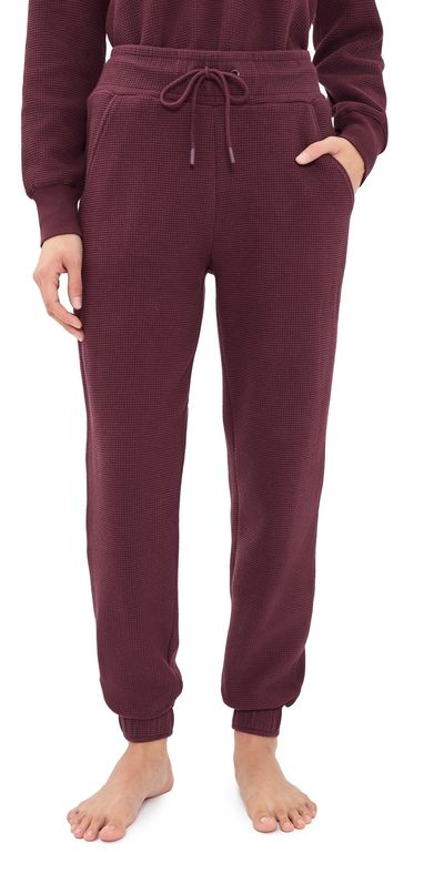 Negative Negative Waffle Knit Joggers Garnet