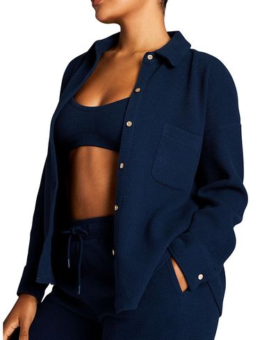 Negative Negative Waffle Knit Shirt Jacket