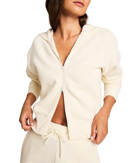 Negative Negative Waffle Knit Zip-Up Hoodie