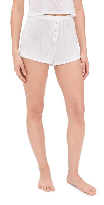 Negative Negative Whipped Boyfriend Shorts White