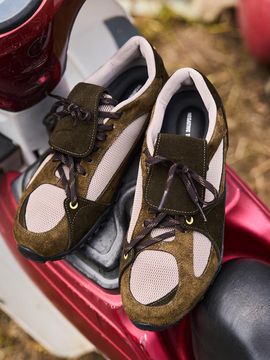 NEGATIVETHREE Asymmetry Sneakers [Khaki Brown]