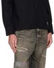 Neighborhood Neighborhood Black Herringbone Open Collar Shirt - 4
