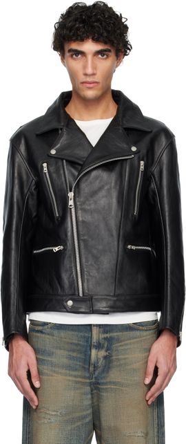 Neighborhood Neighborhood Black Leather Riders Jacket