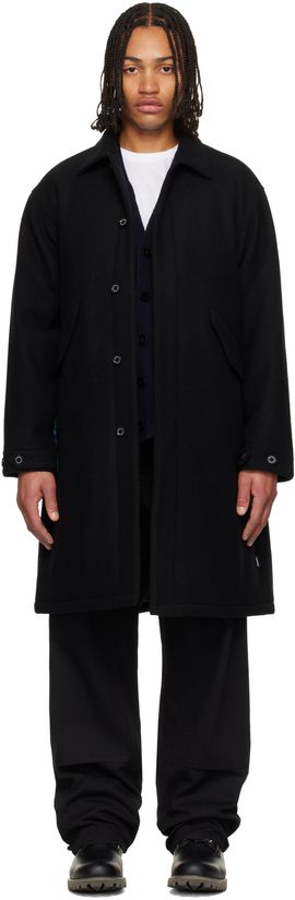 Neighborhood Neighborhood Black Wool Mod Coat