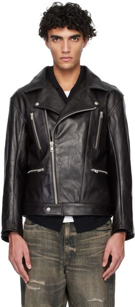 Neighborhood Neighborhood Brown Leather Riders Jacket