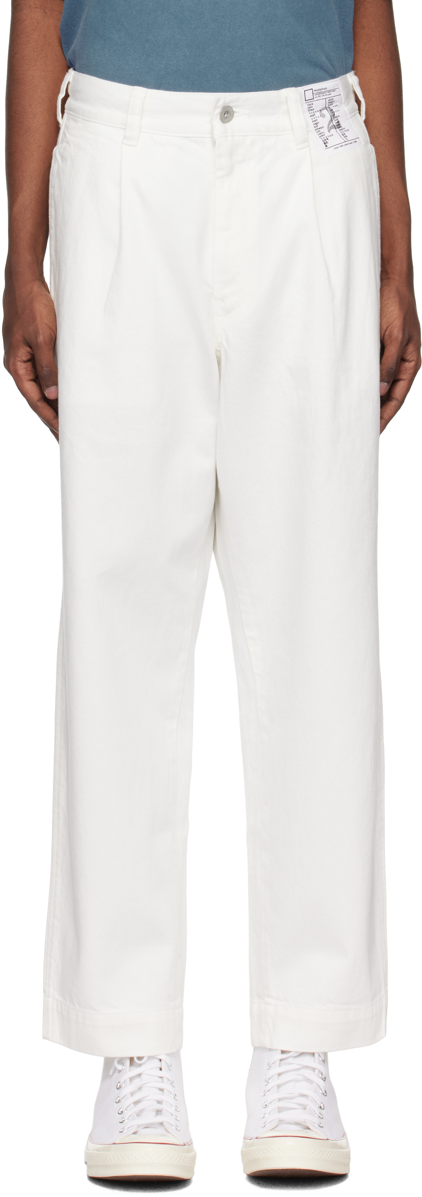 Neighborhood - White BW Tuck Jeans