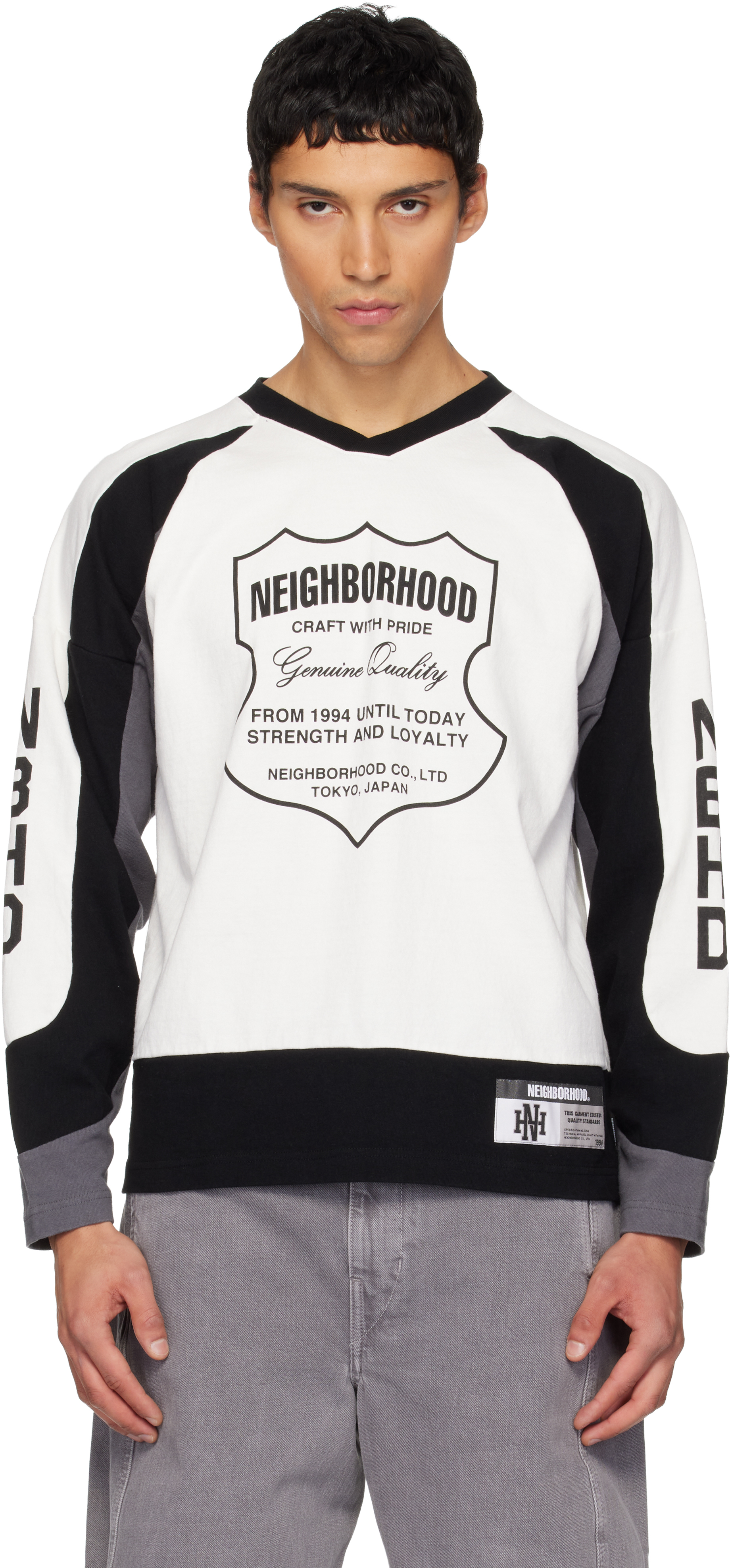 Neighborhood - White Hockey LS T-shirt