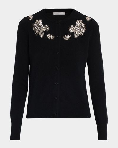 Neiman Marcus Cashmere Collection Cashmere Crystal Applique Cardigan