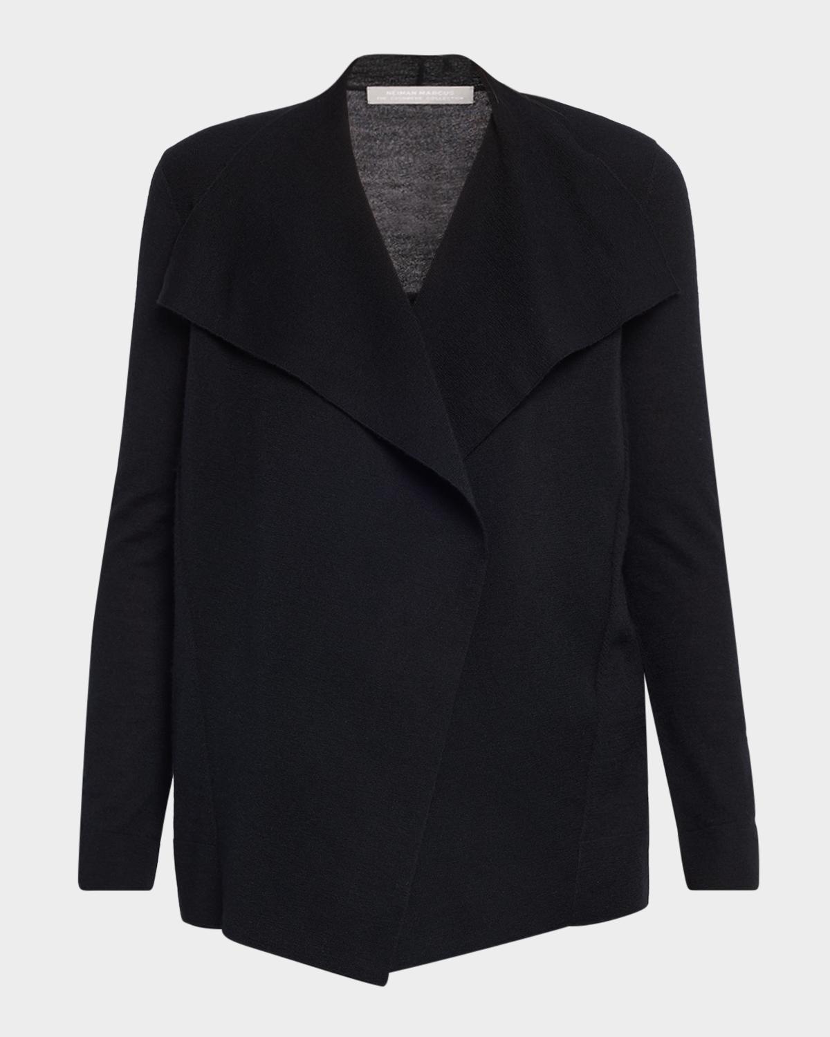 Neiman Marcus Cashmere Collection Cashmere Draped-Front Cardigan