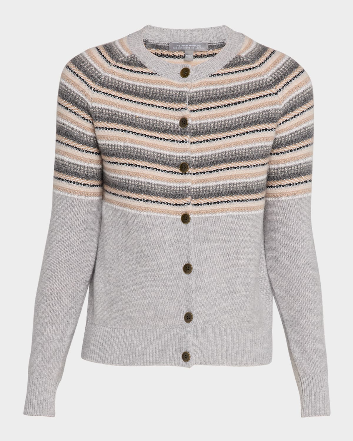 Neiman Marcus Cashmere Collection Cashmere Fair Isle Cardigan