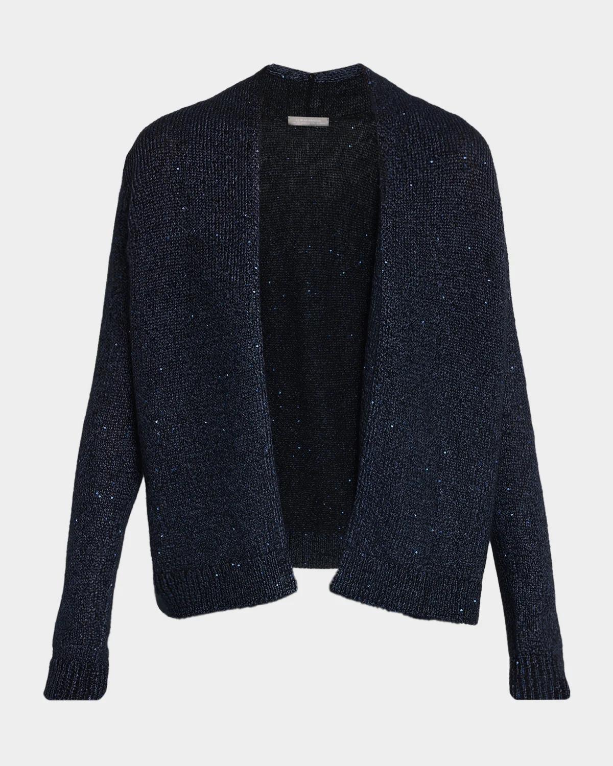 Neiman Marcus Cashmere Collection Cashmere Sequin Open-Front Cardigan