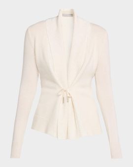 Neiman Marcus Cashmere Collection Cashmere Sequin Shawl-Collar Cardigan