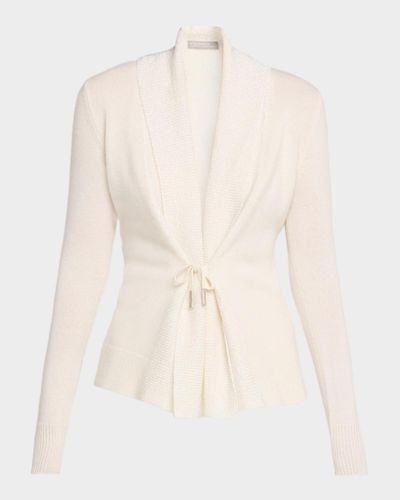 Neiman Marcus Cashmere Collection Cashmere Sequin Shawl-Collar Cardigan