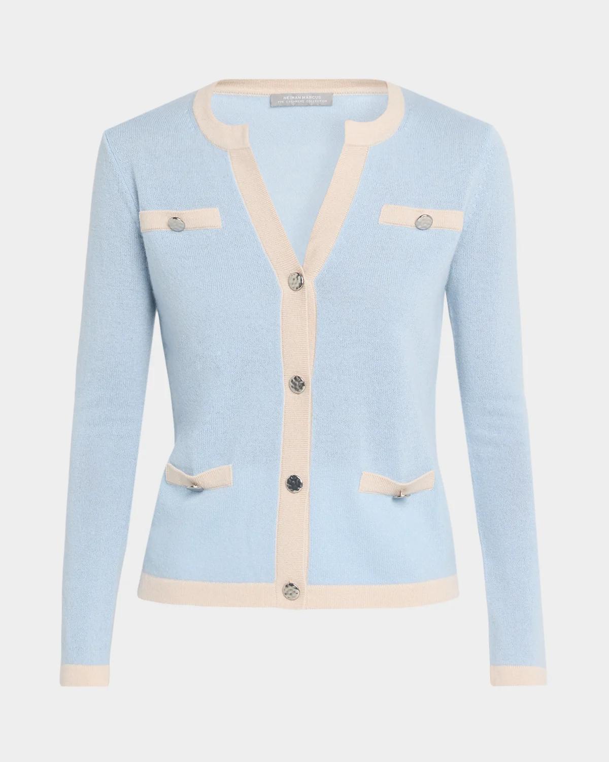 Neiman Marcus Cashmere Collection Cashmere V-Neck Cardigan