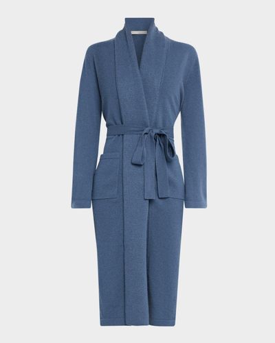 Neiman Marcus Cashmere Collection Cashmere Waffle Shawl-Collar Robe