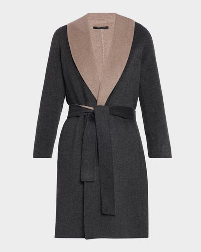 Neiman Marcus Cashmere Collection Double-Face Cashmere Belted Coat