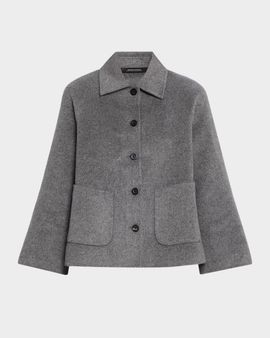 Neiman Marcus Cashmere Collection Double-Faced Cashmere Short Coat