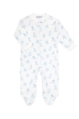 Nellapima Nellapima Blue Puppy Love Print Zipper Footie - Baby 