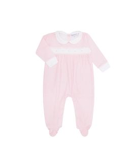 Nellapima Nellapima Girls' Pink Gingham Smocked Footie