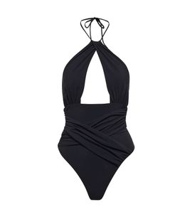 Nensi Dojaka Nensi Dojaka Cutout ruched halterneck swimsuit